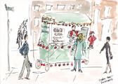 Coffee Cart in Midtown - Decorated for Christmas